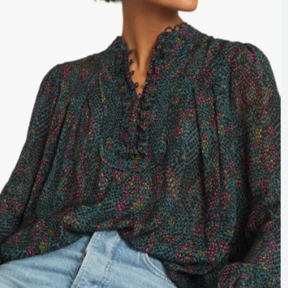NWT Reiss Gloria snakeskin blouse